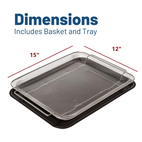 GE basket placed inside oven showing how it fits on standard oven racks