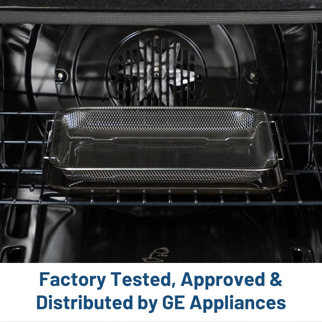 GE basket with ruler size comparison illustrating the 15x12 inch capacity benefit
