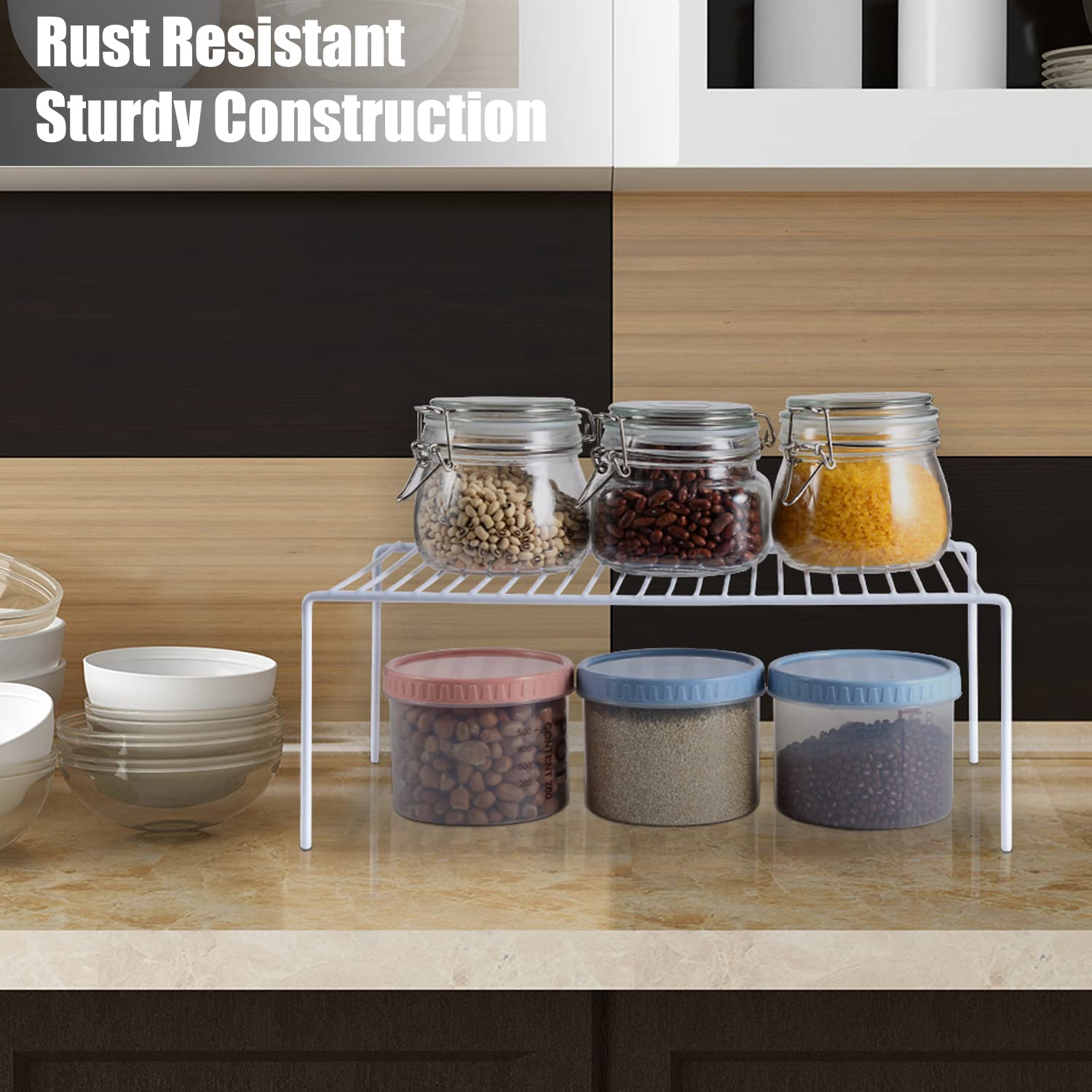 GEDLIRE rack in refrigerator holding bowls to save vertical space