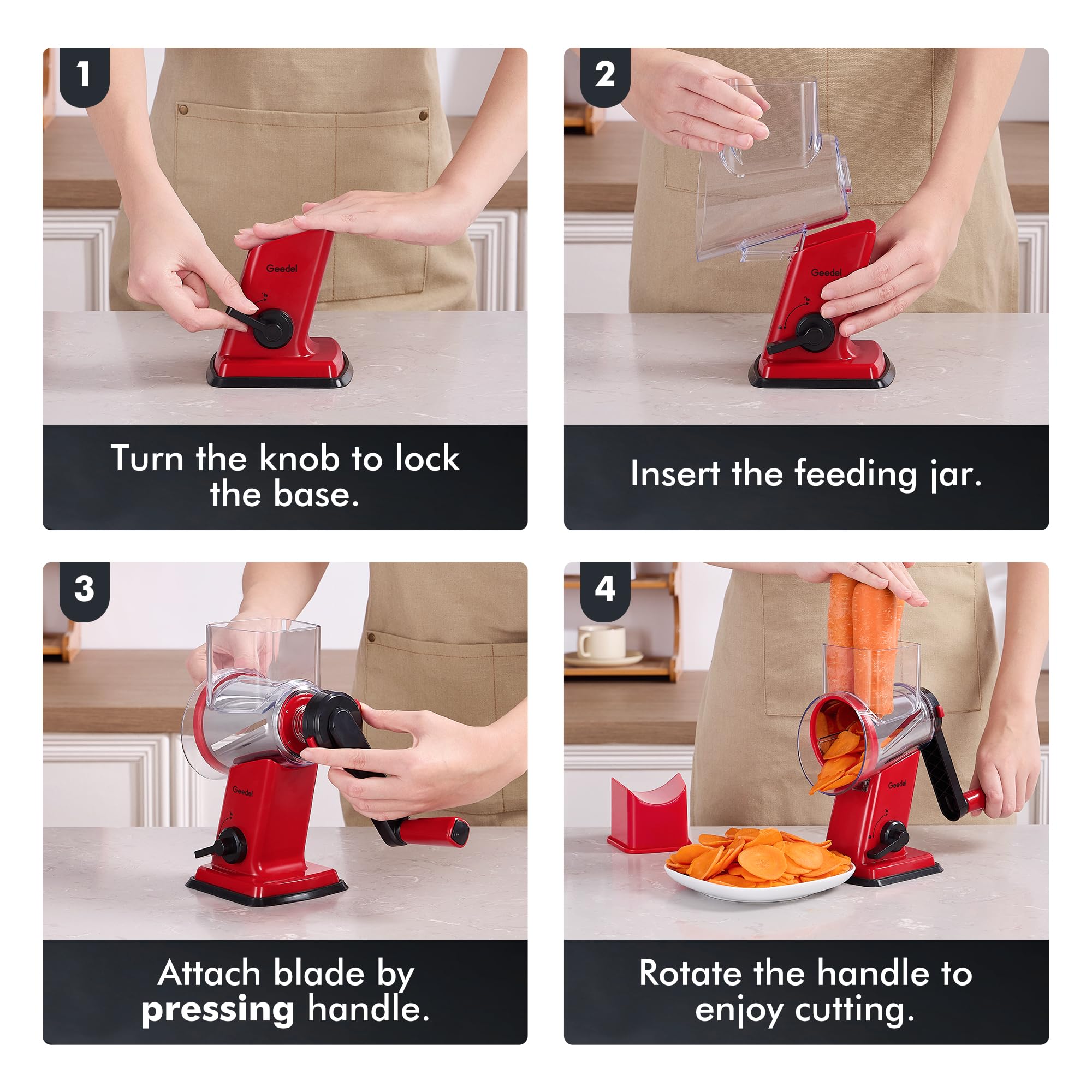 Geedel dishwasher top rack parts illustrating removable components for easy cleaning