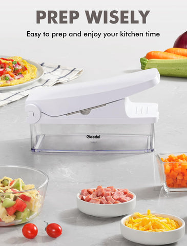 Geedel grater blade in action shredding carrot, enabling quick fine textures