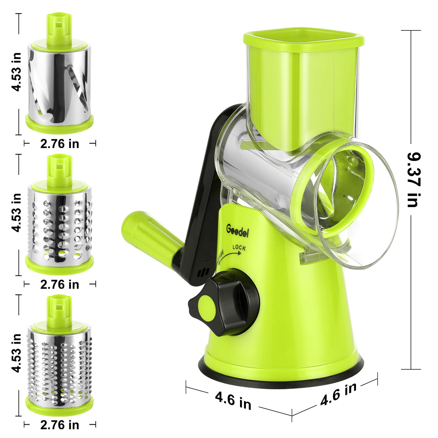 Geedel disassembled parts illustrating easy cleanup and dishwasher-safe convenience