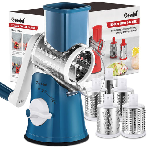 Geedel grater front view showing compact design and benefit of easy storage