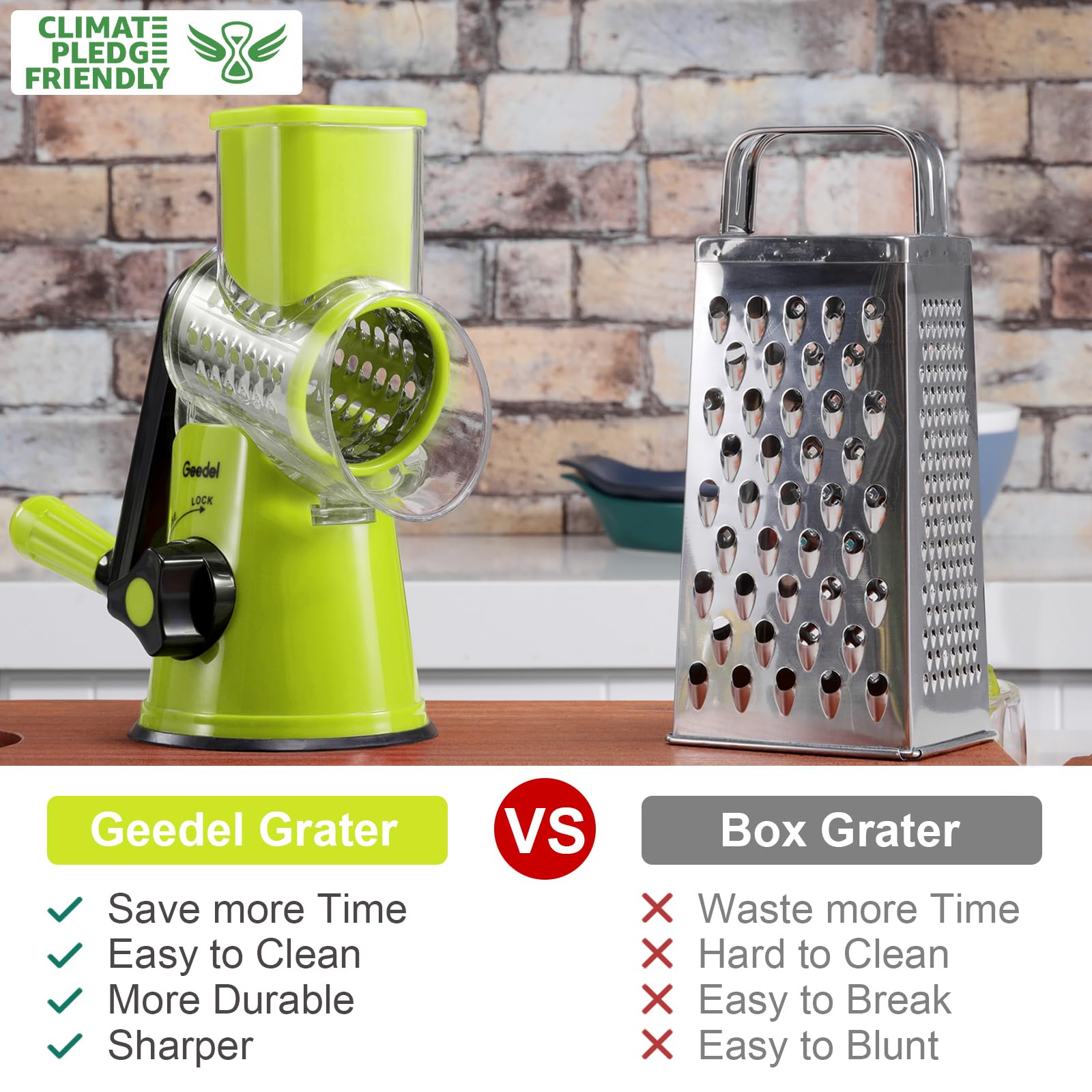 Geedel close-up of ergonomic handle offering comfortable cranking and reduced wrist strain