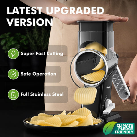 Geedel grater in use shredding Parmesan for quick finishing benefit