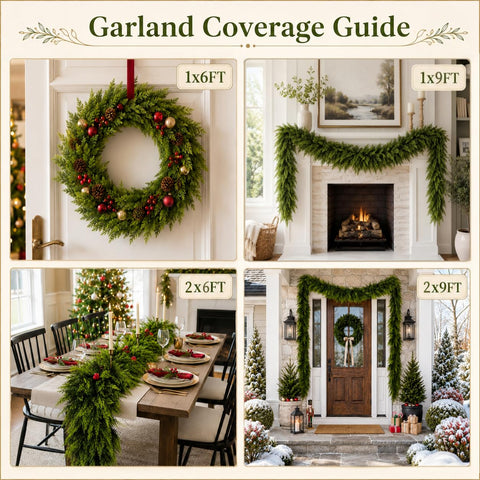 Geegoods garland formed into wreath for versatile decorating