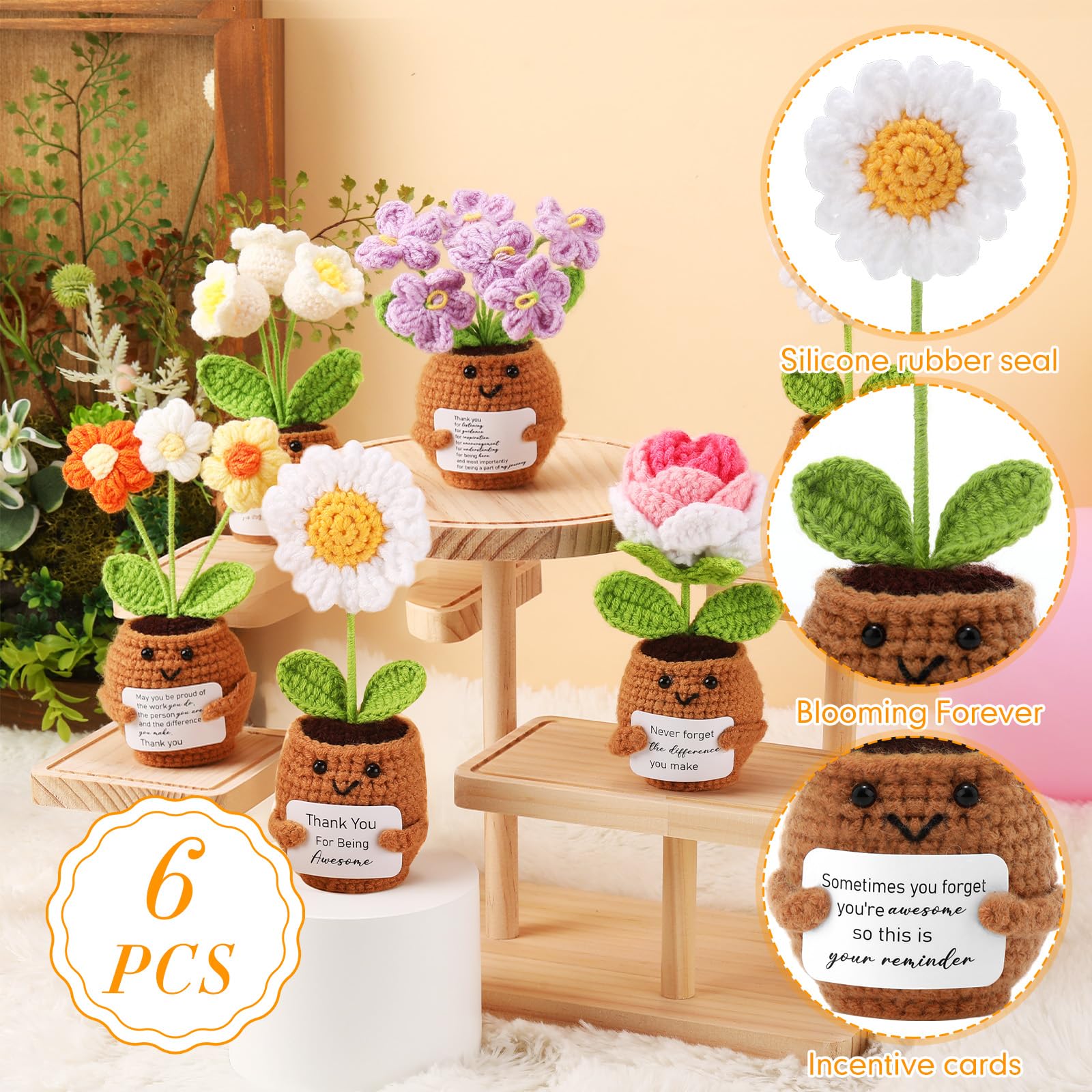 Geelin single crochet pot side profile demonstrating compact size and decorative appeal
