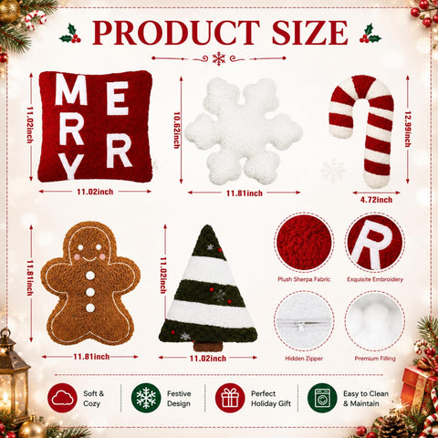 Geelin Christmas tree pillow placed on sofa adding festive height and visual interest