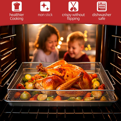Geesta basket positioned inside an oven illustrating stable fit and circulation