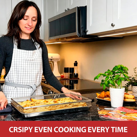Geesta loaded crisper with fries and chicken demonstrating crispy results