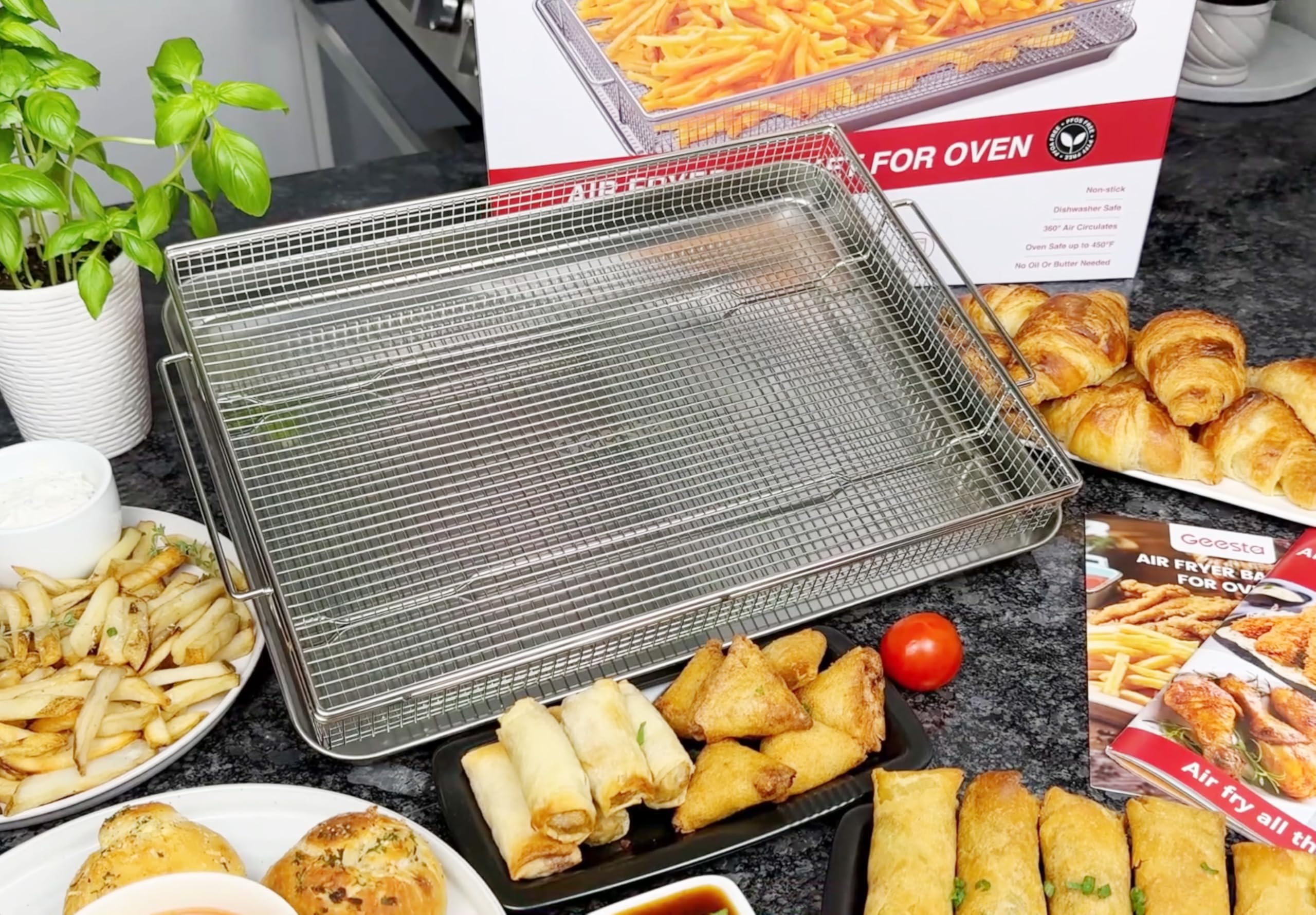 Geesta in kitchen serving table showing versatile everyday cooking use