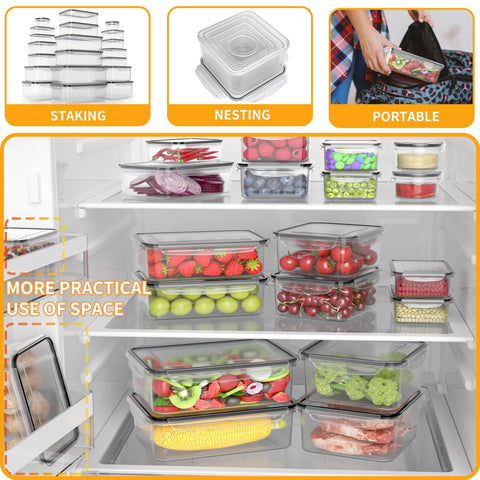GEIKR small round containers with labels and pen for meal tracking