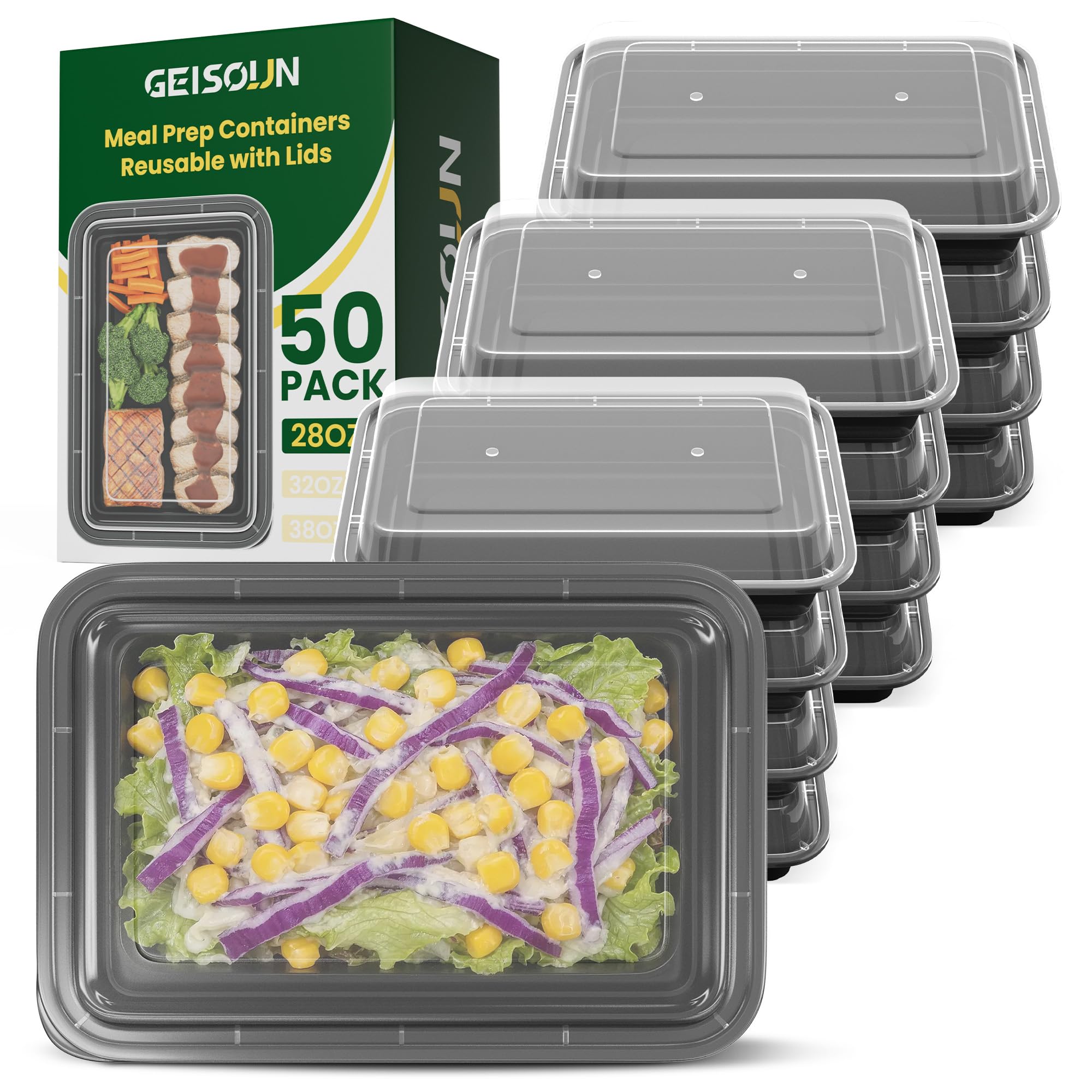Geisoun front packaging showing 50-pack and 28oz capacity for value