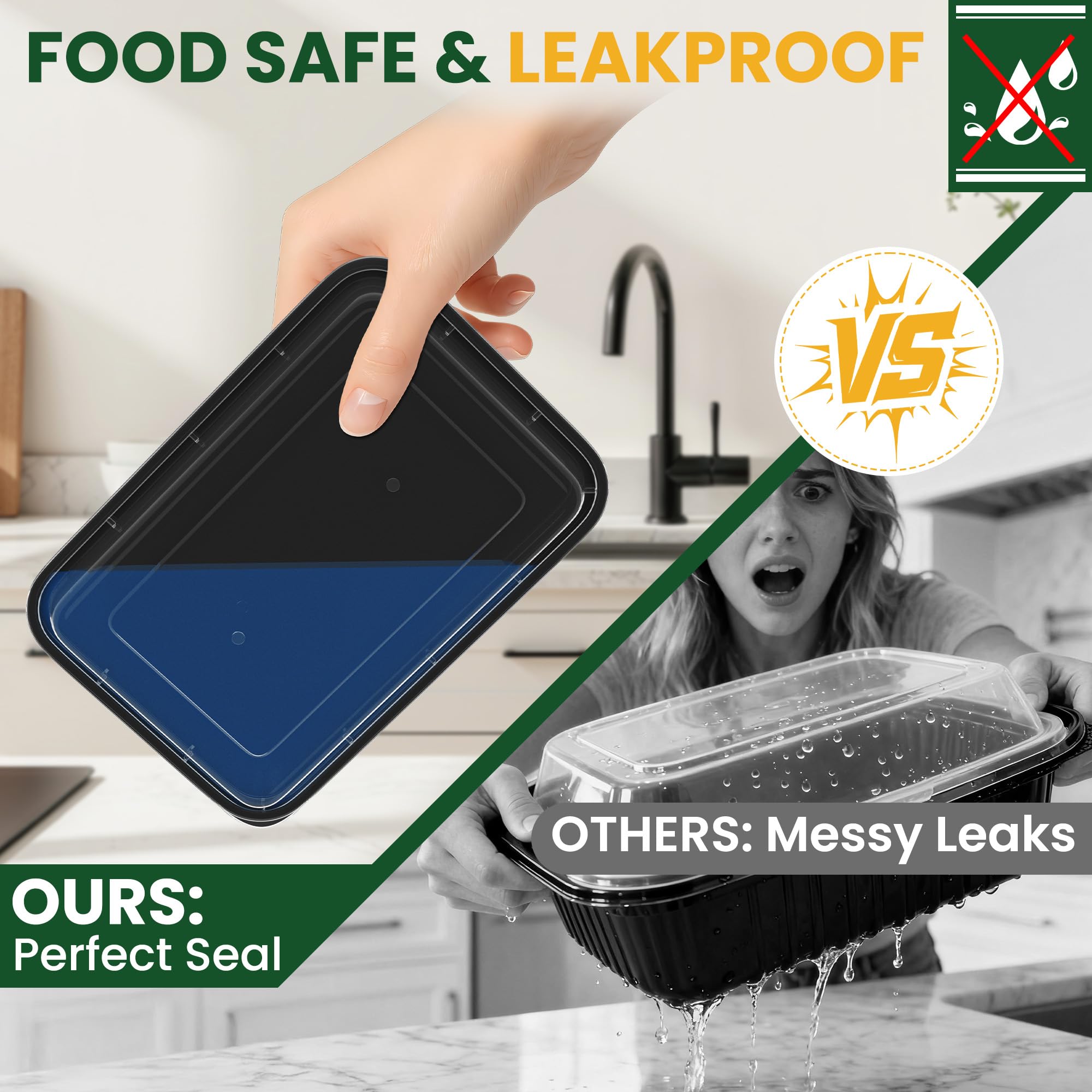 Geisoun stacked containers in fridge showing space-saving benefit