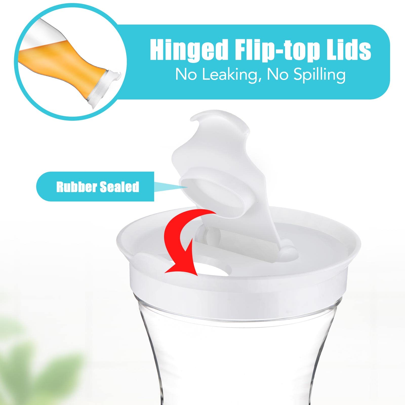 Gejoy pouring with ice showcasing lid holds large cubes and reduces spills