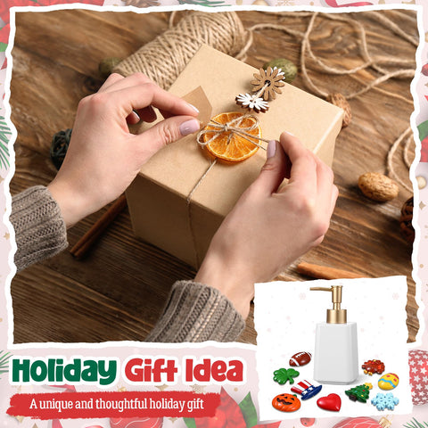 Gejoy dispenser next to a hand showing 300ml capacity and easy refill benefit