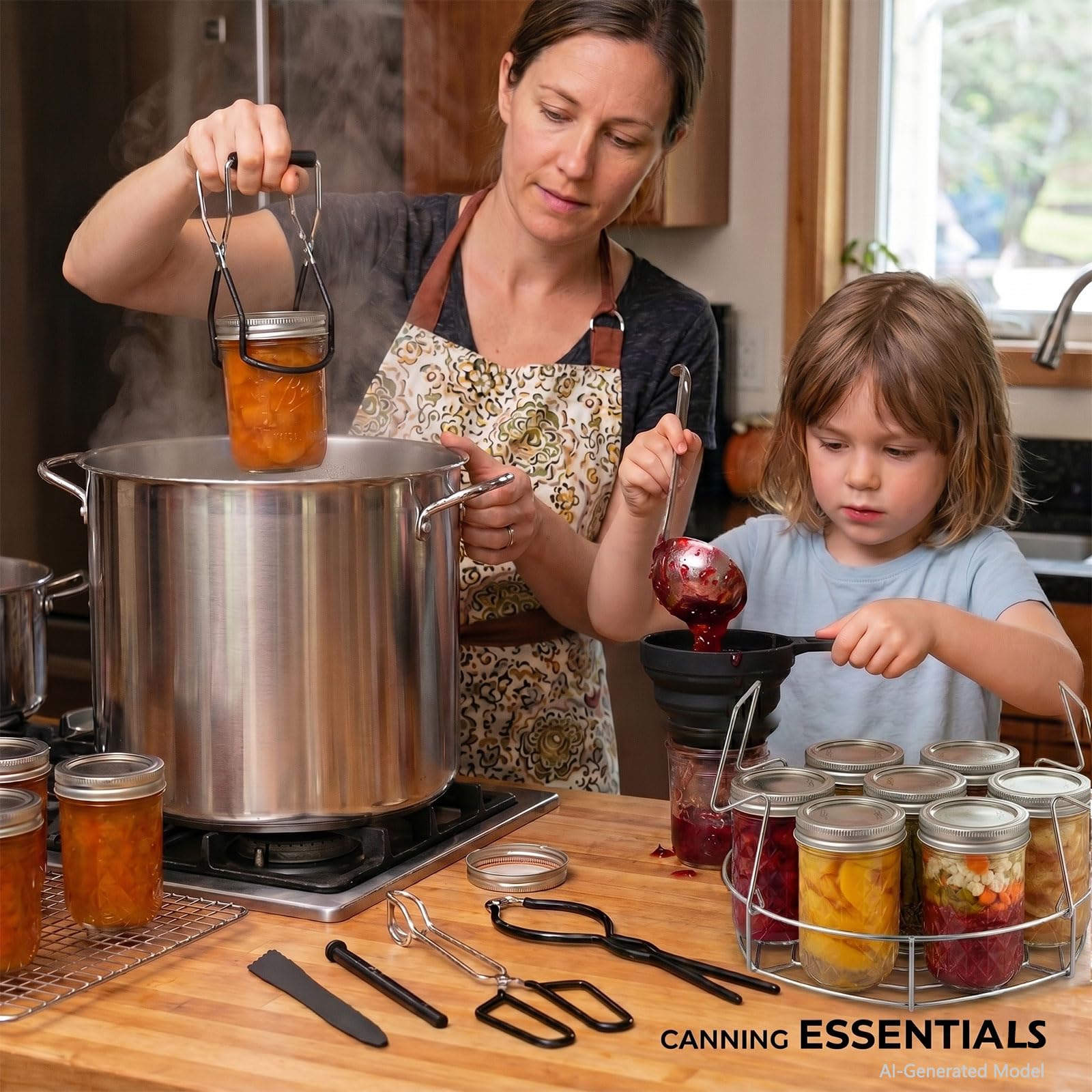 Geliwosy jar tongs and lifter in use improving safe hot-jar handling