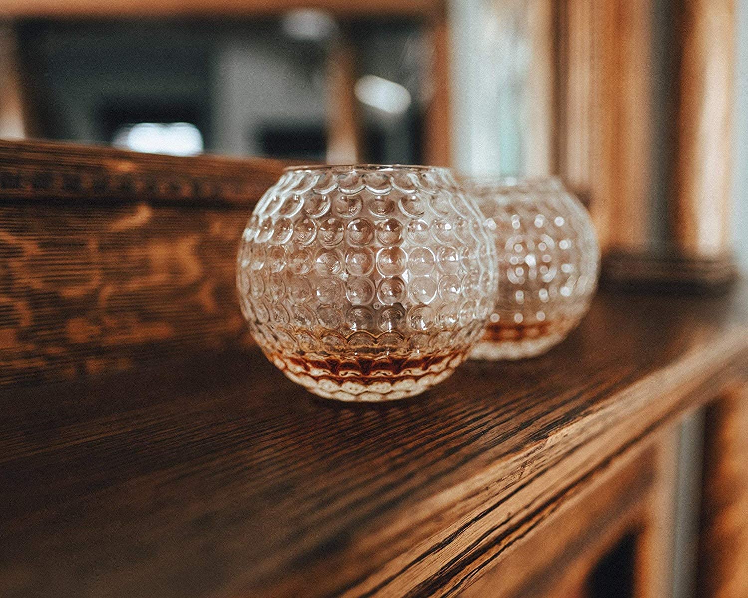 Gemsho Glass on a bar cart in lifestyle scene enhancing home entertaining style