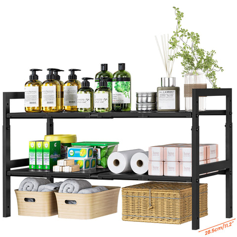 GEMWON front view expanded shelf showing full storage capacity and stability
