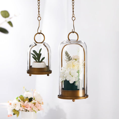 Generic brass hanger detail showing metal hook and hanging versatility benefit
