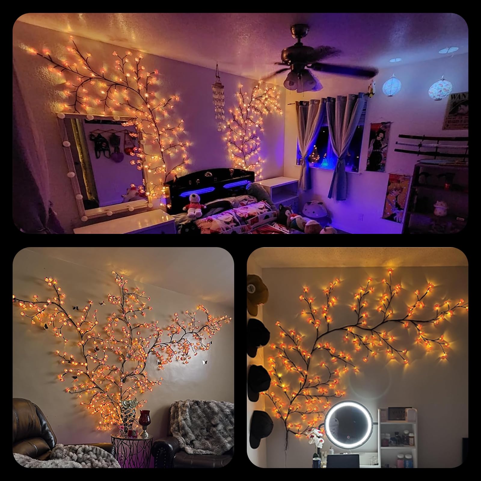 Generic wall installation demonstrating mounted branches and space-saving benefit