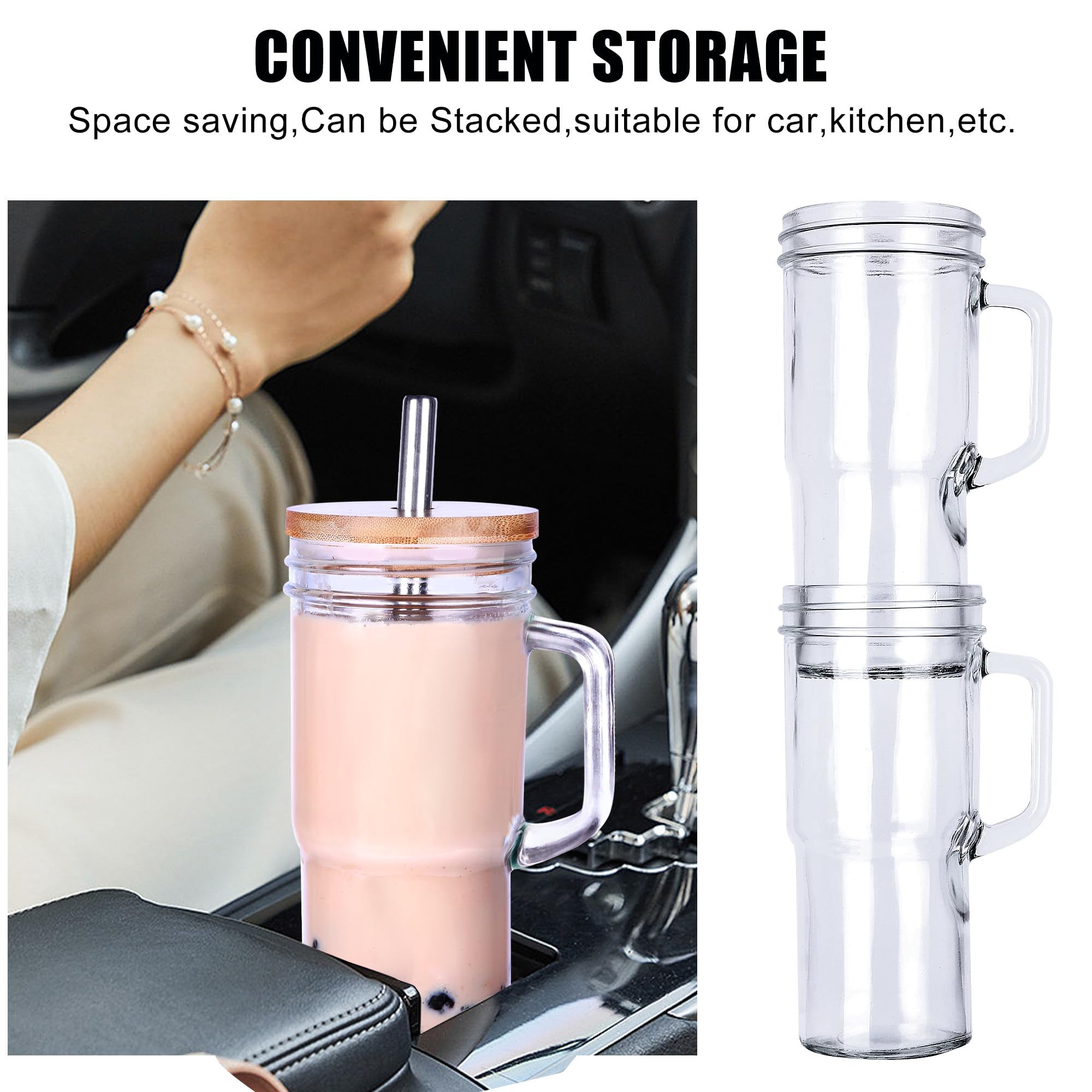 Generic four-pack arranged on table in lifestyle setting, Generic sustainable drinkware set