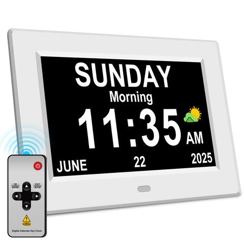 Generic clock front display showing bold time and date for clear readability