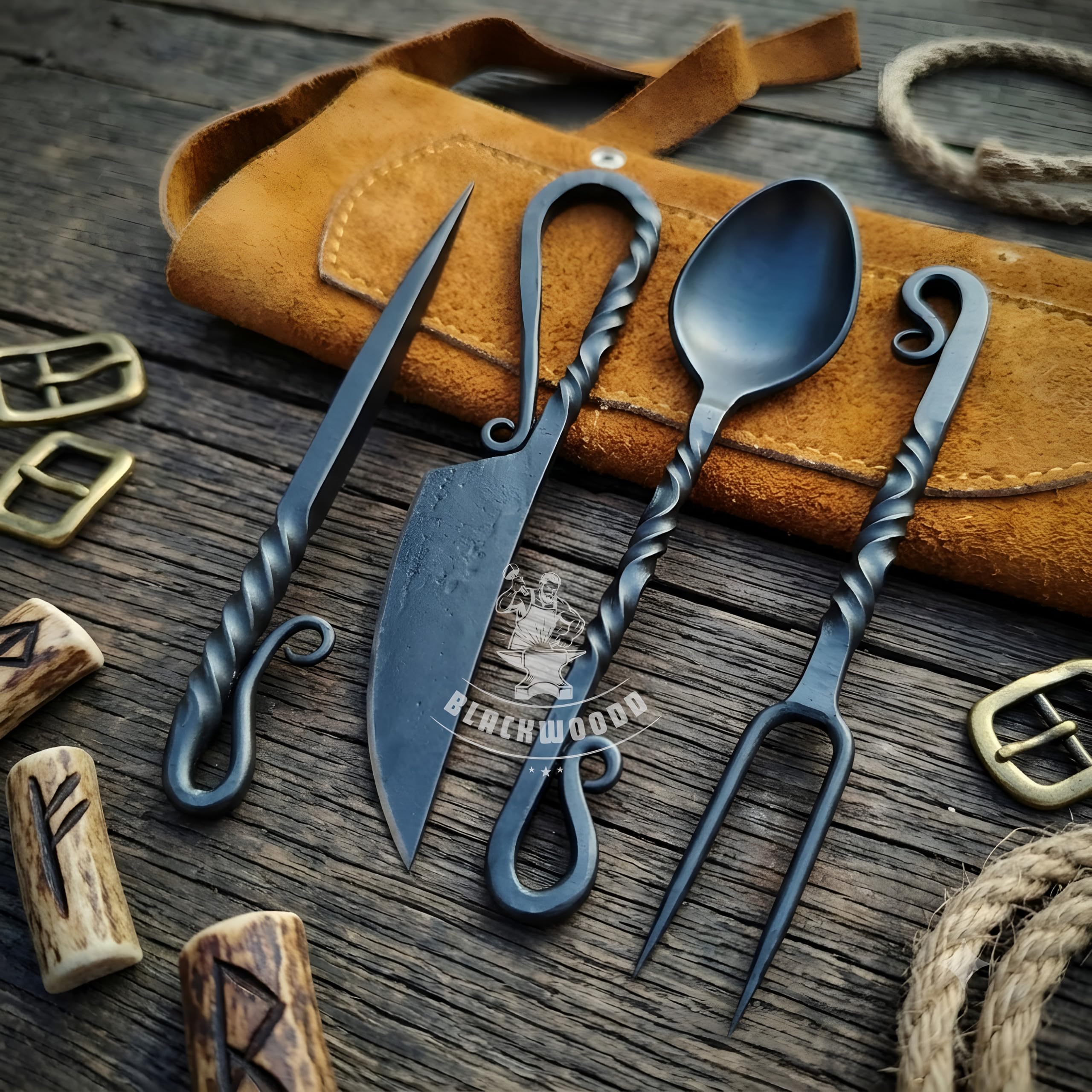 Generic knife close-up of forged blade showing sharp edge and durable carbon steel