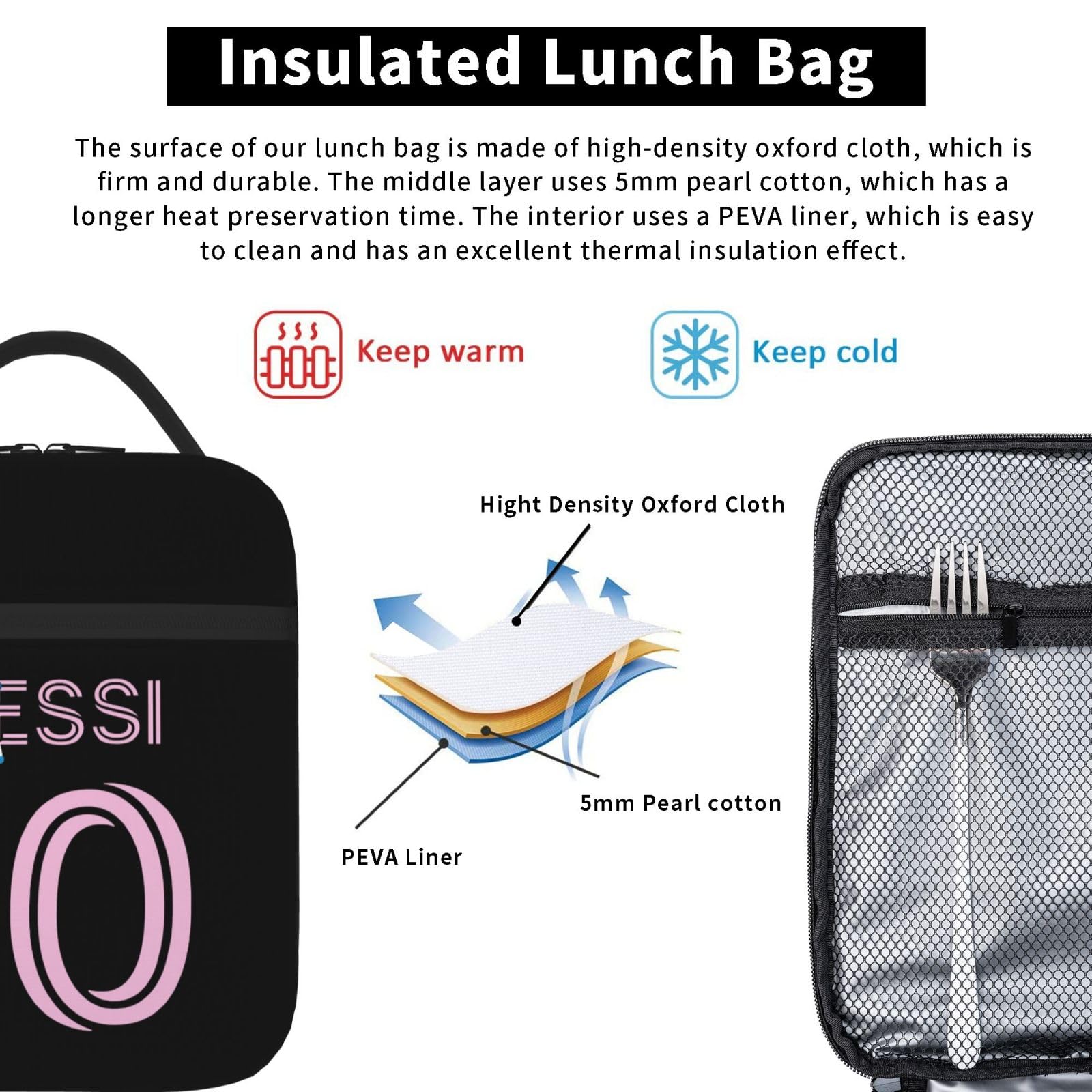 Generic lunch bag beside a standard lunchbox to show scale and capacity benefit