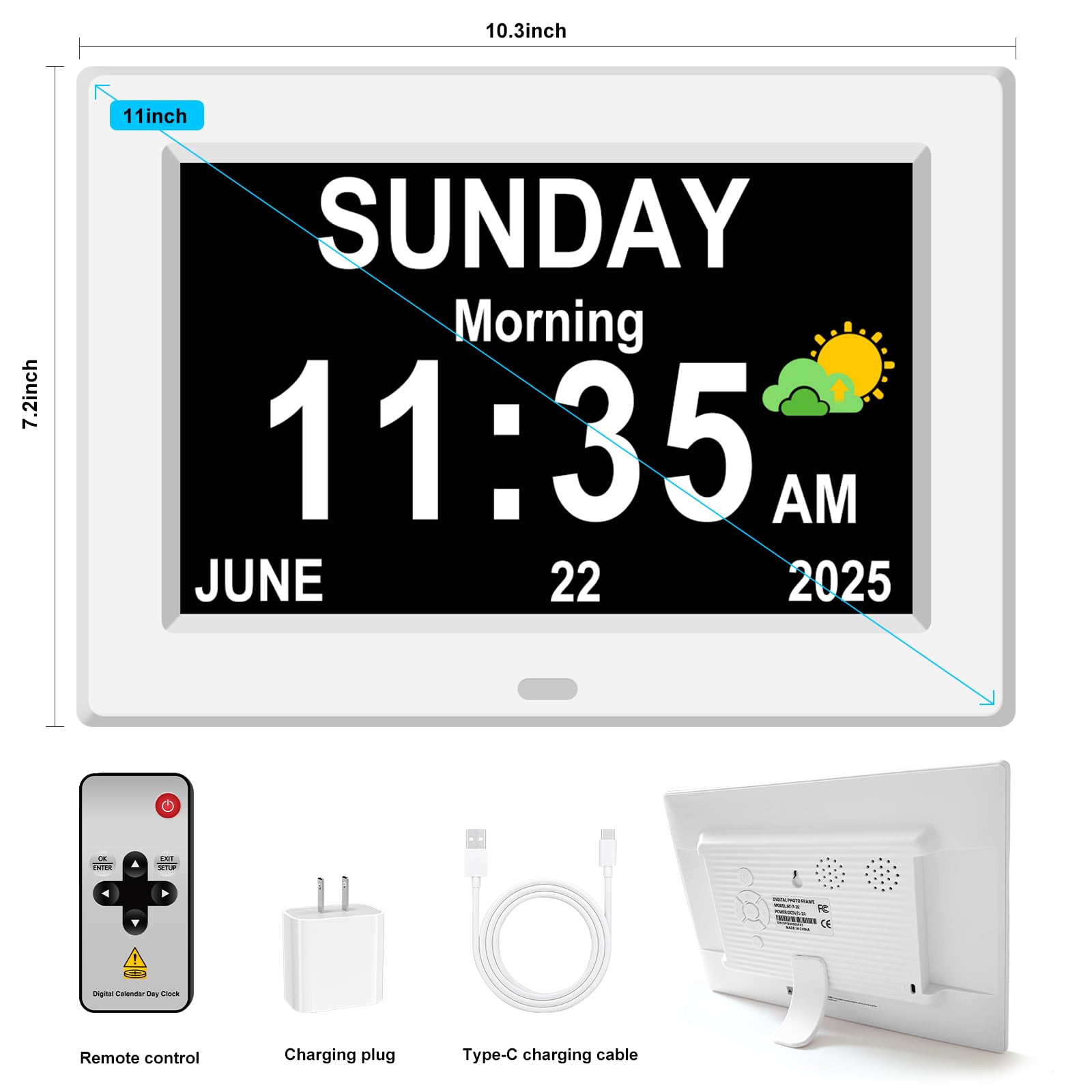 Generic clock slim side profile demonstrating low-depth placement benefit
