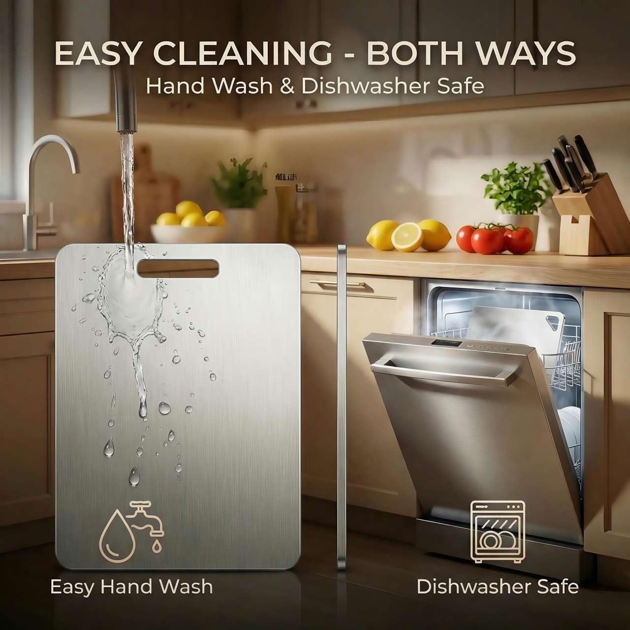 Generic brand handle detail showing easy-grip carry and hanging storage for better kitchen organization