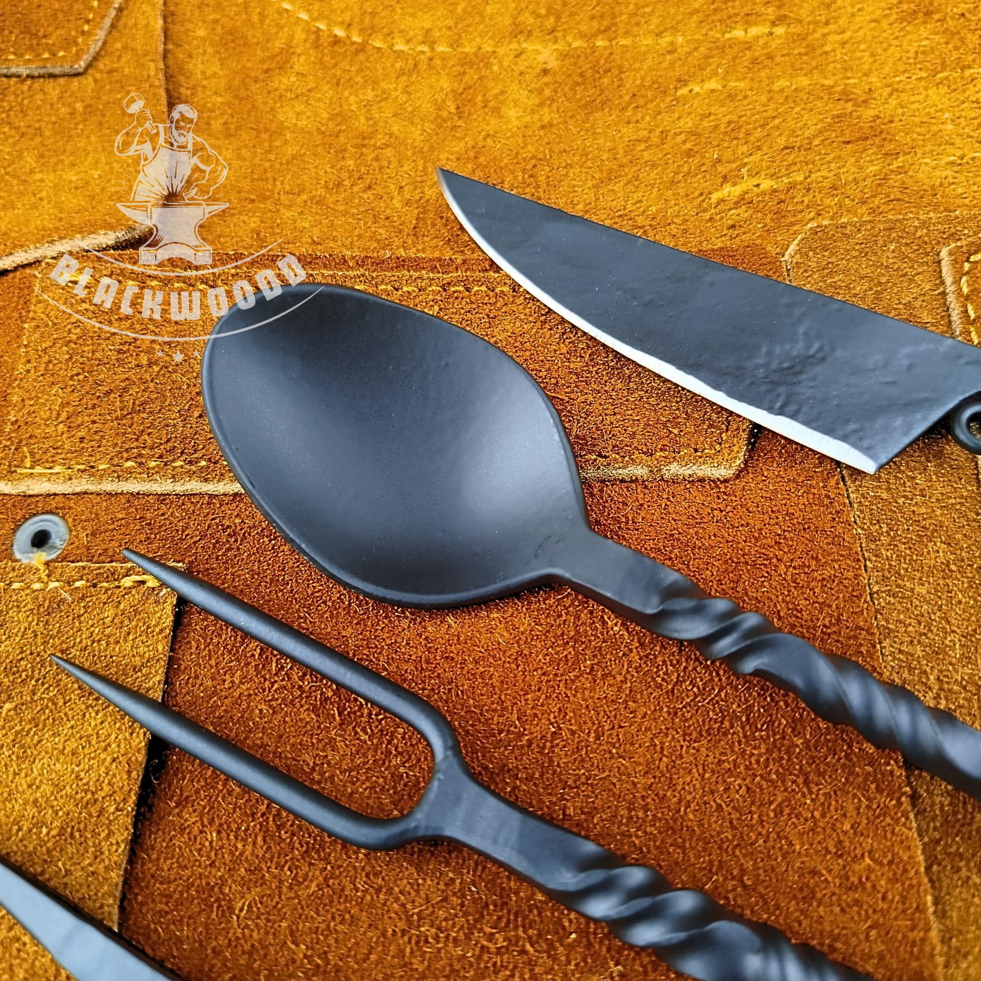 Generic table setting medieval theme presenting cutlery as centerpiece for themed meals