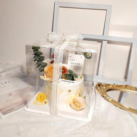 Generic tall cake inside box scale showing room for multi-tier cakes