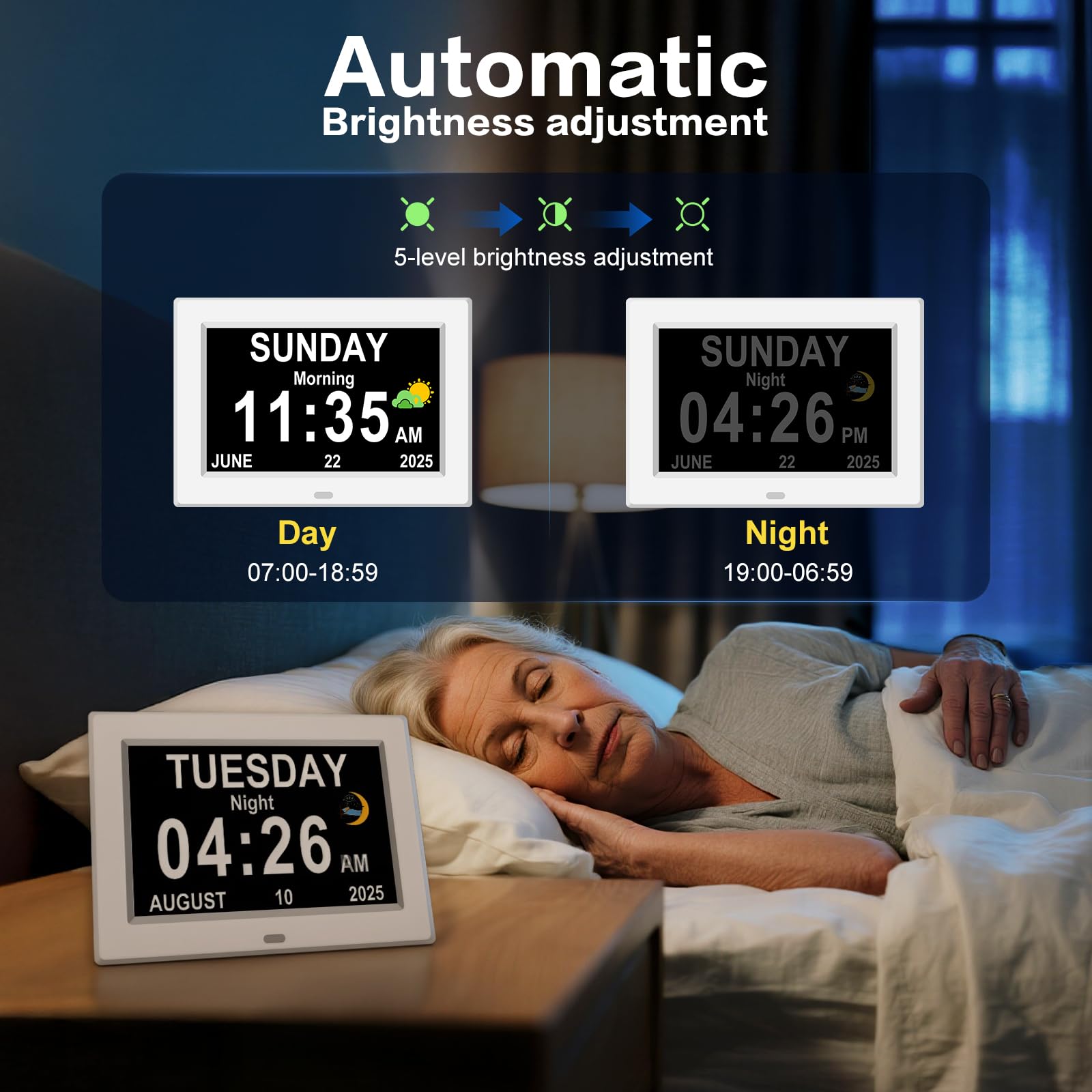 Generic wall-mounted clock visible across room for convenient viewing