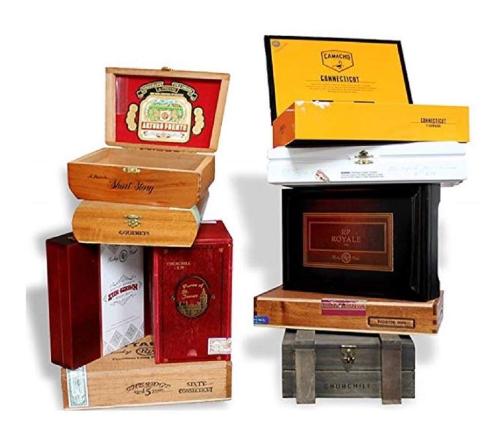 Generic wooden cigar box front view showing solid wood and versatile storage