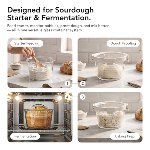 GENICOOK 71oz bowl side profile with measurement marks, shows ample mixing space