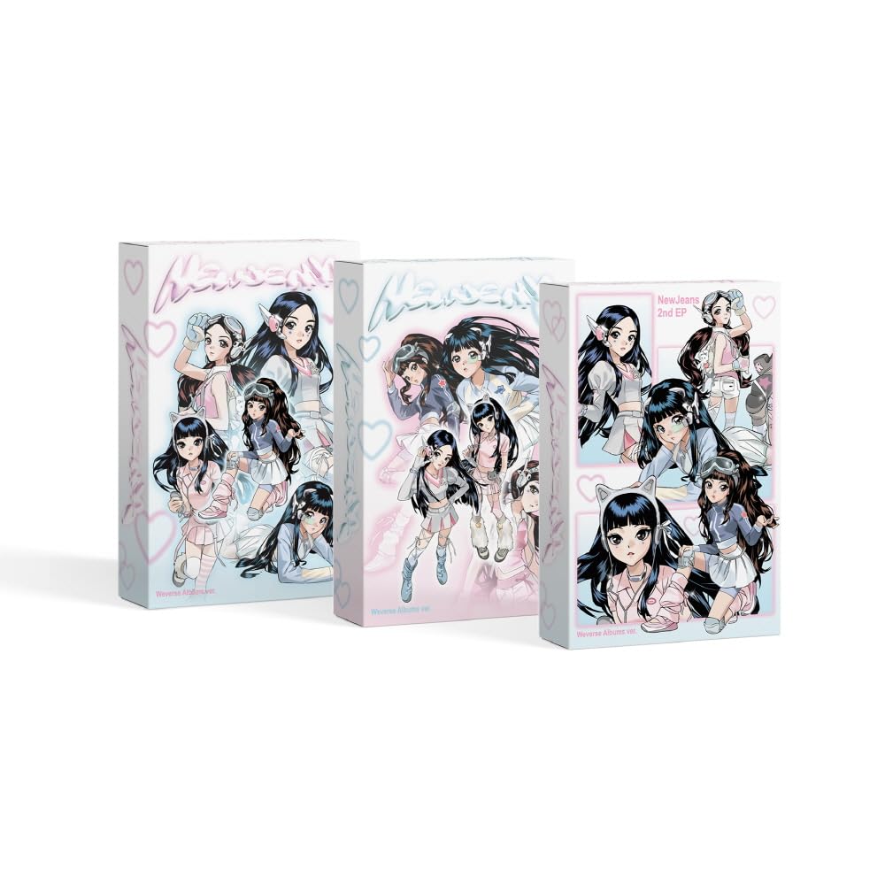Genie music front packaging showing three Weverse covers, clear collectible presentation