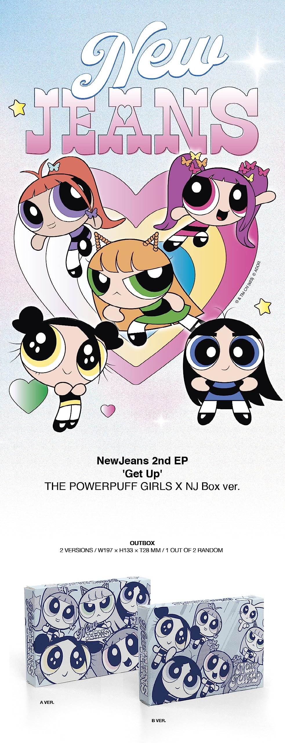 Genie Music open photo album spread displaying exclusive NewJeans imagery and keepsake appeal
