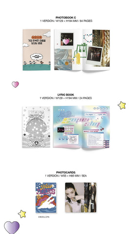 Genie Music assorted photo cards and stickers arranged to show collectible variety and fan value