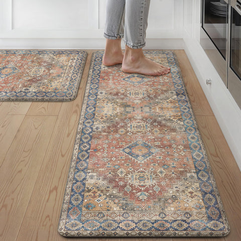 GENIMO front view of brickred anti fatigue mat showing cushioned comfort