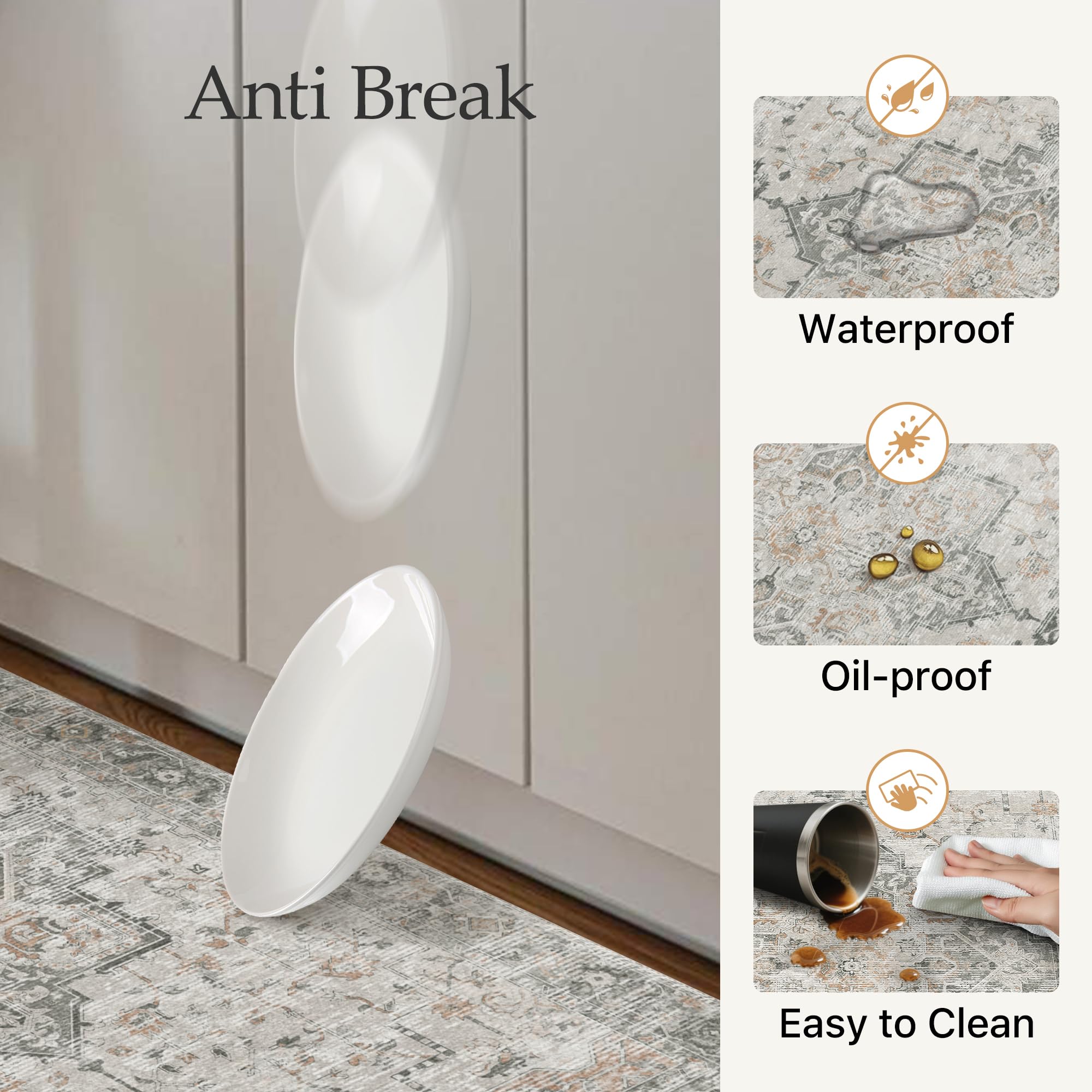 GENIMO mat placed by kitchen sink reducing standing strain while washing dishes