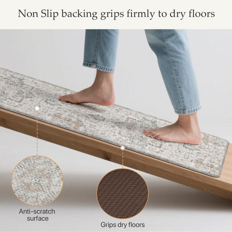 GENIMO textured non-slip backing providing stable traction and safer footing