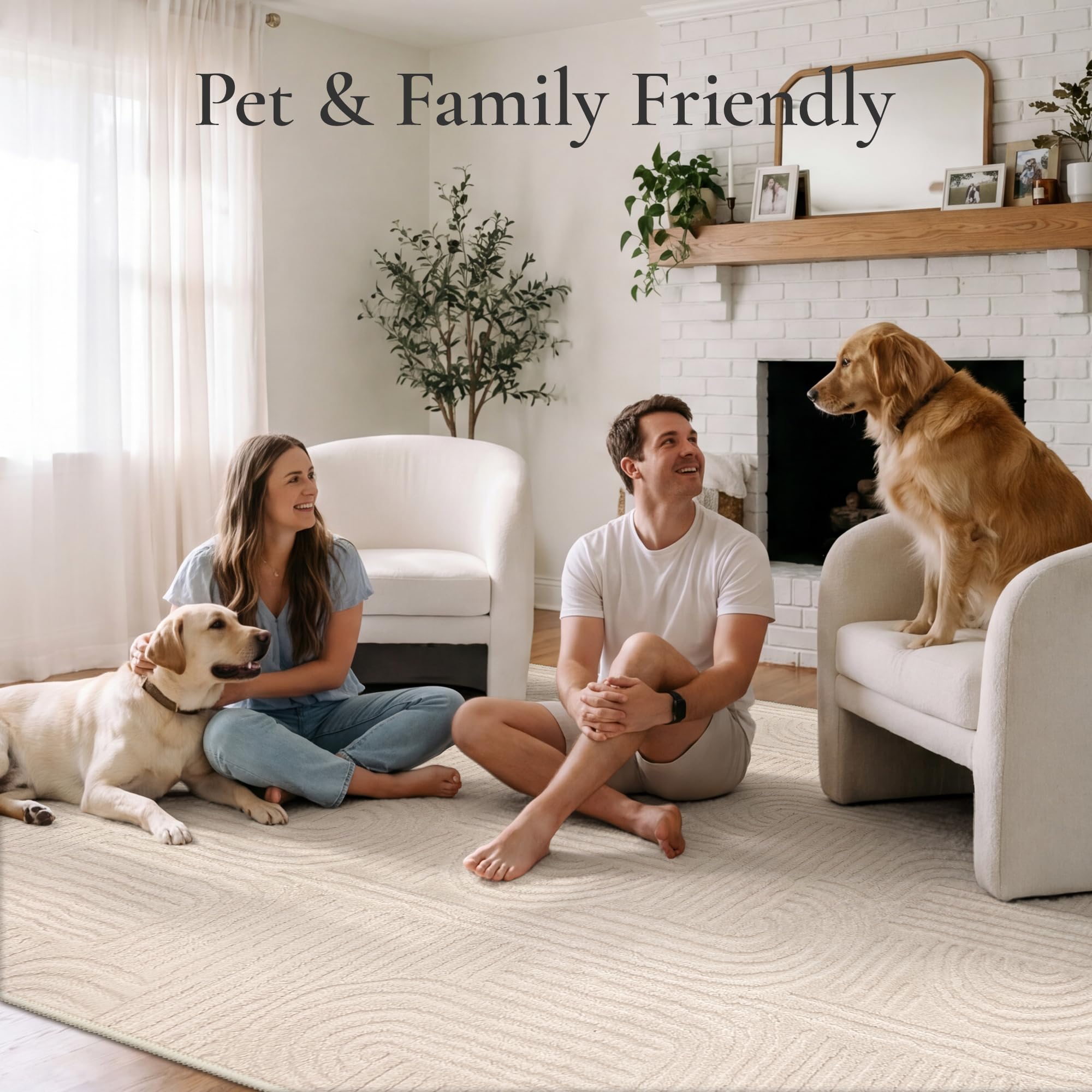 GENIMO rug styled in a living room to add warmth and reduce noise benefit