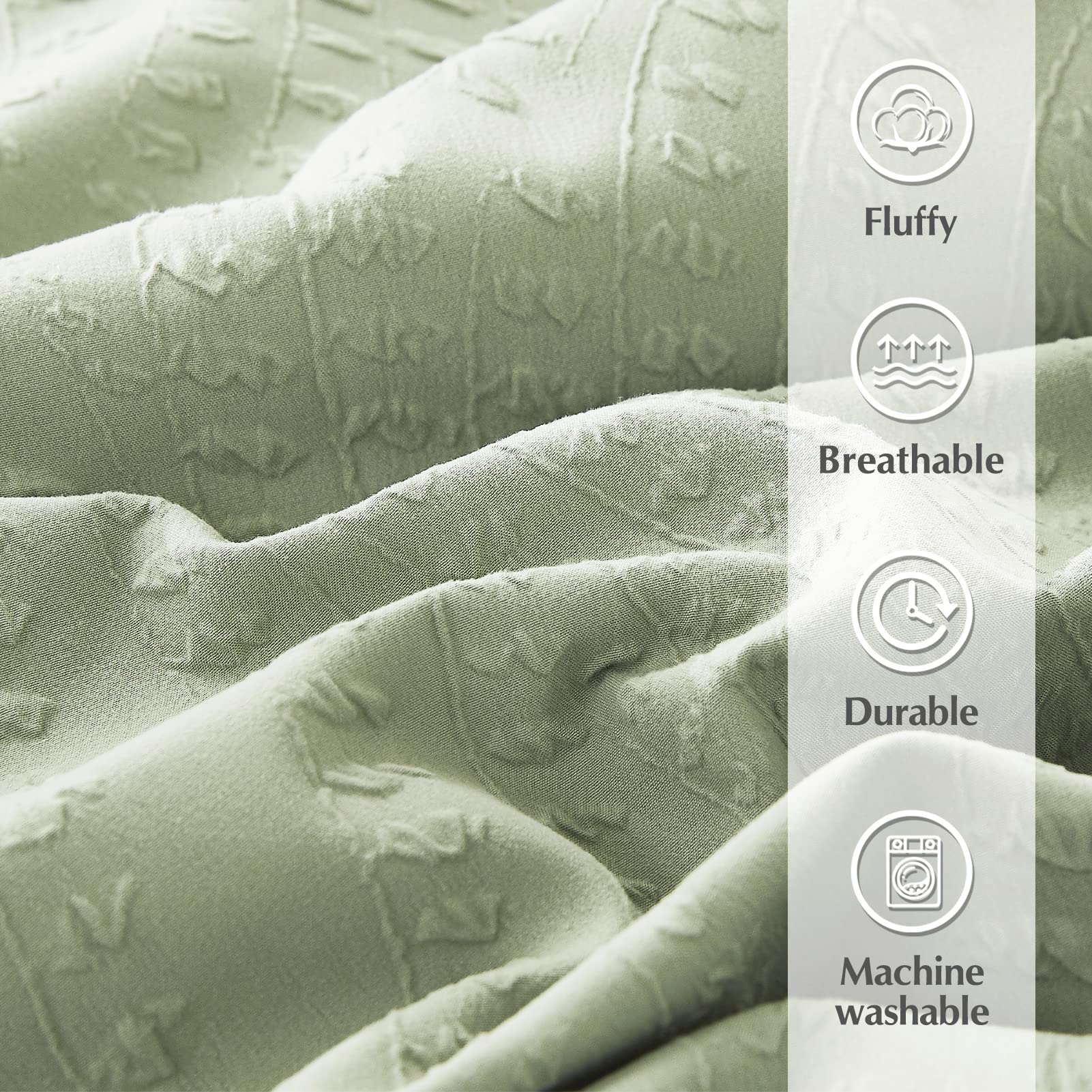 Geniospin comforter loft side profile showing plush thickness and insulation