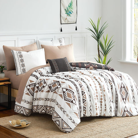 Geniospin king comforter front view shows cozy look and easy setup