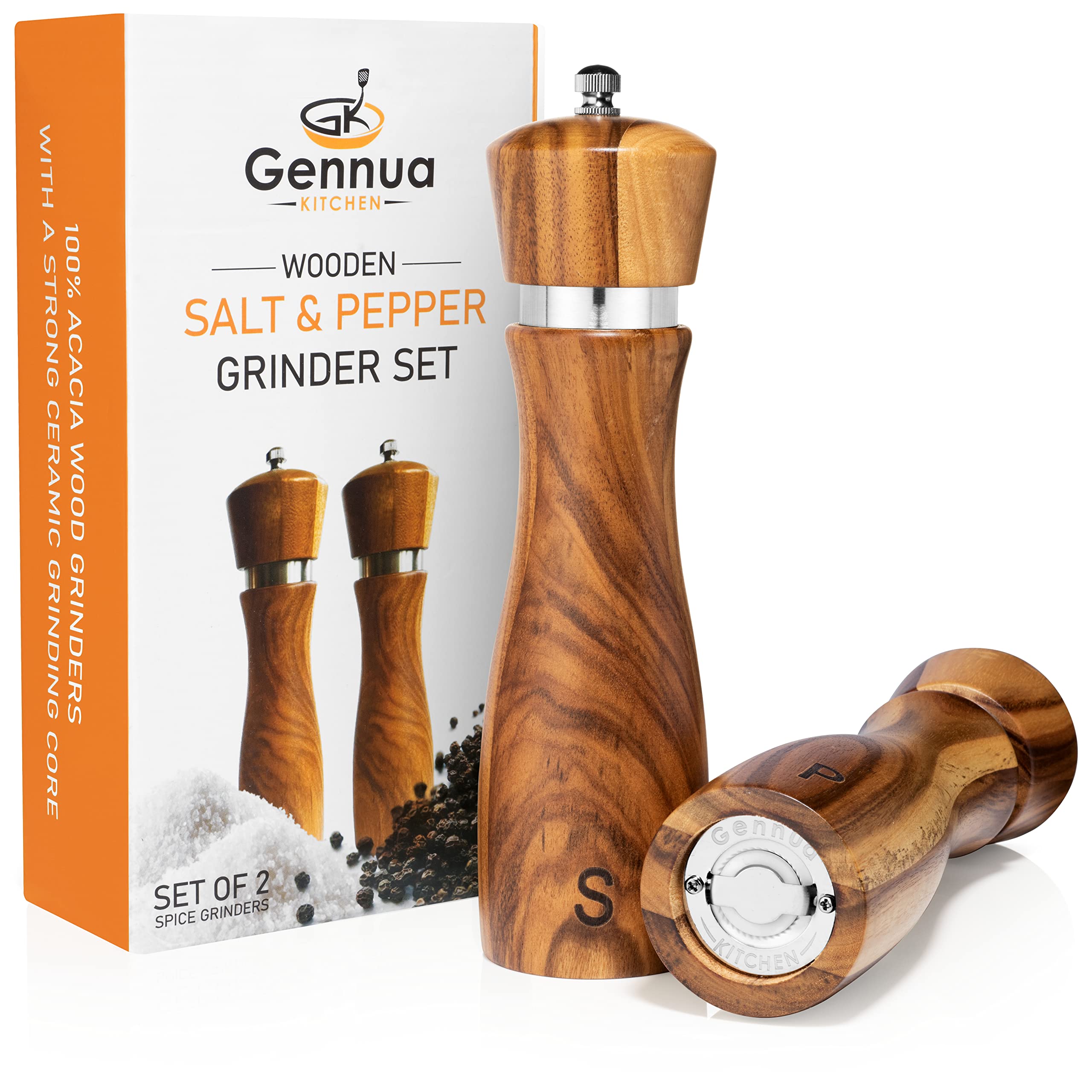 Gennua Kitchen ceramic core close-up showing stainless-clad mechanism for consistent grinding