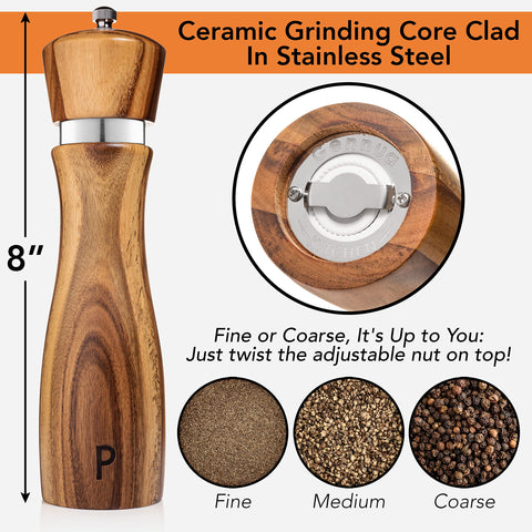 Gennua Kitchen size comparison in hand showing comfortable 8-inch ergonomic grip