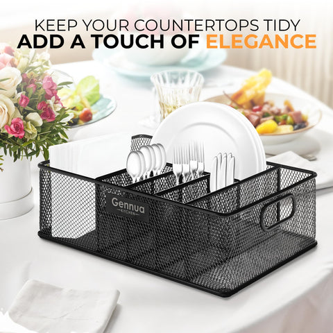 Gennua Kitchen next to a 10-inch plate to show spacious fit