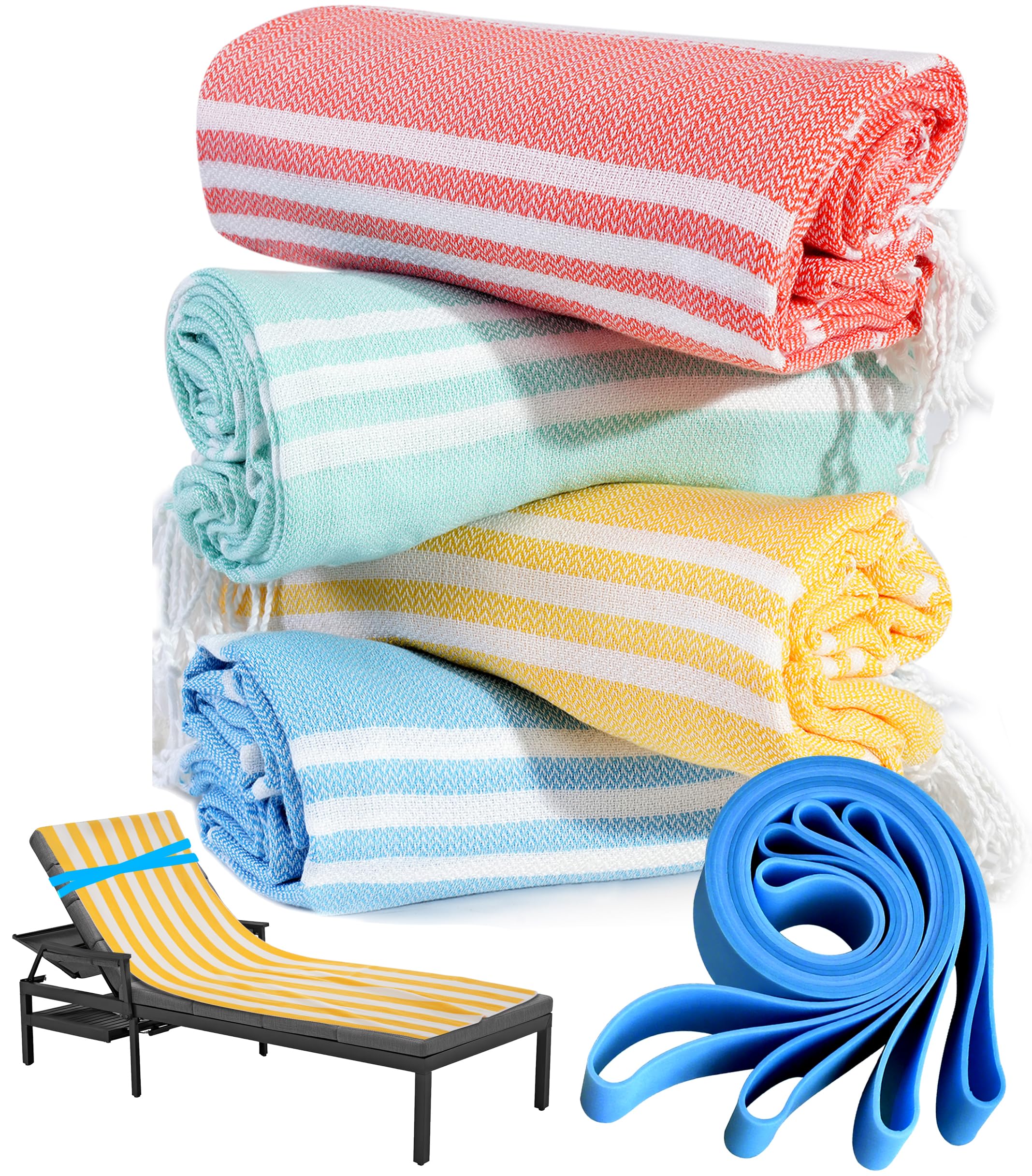 Genovega front view of four towel pack showing colors and value
