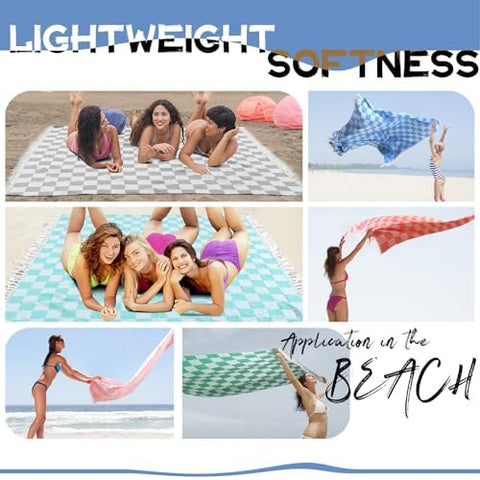 Genovega towel in use on beach showing sand-free convenience